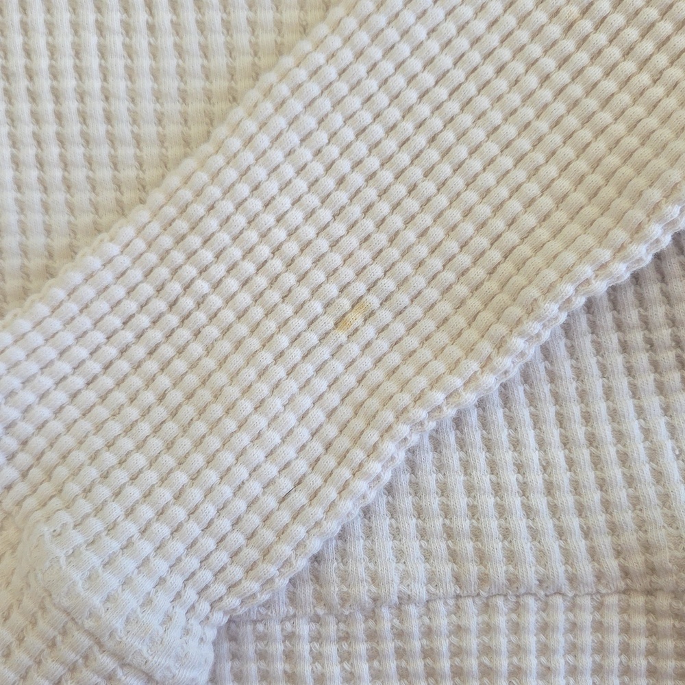 The North Face Mock Neck Chabot Thermal Waffle Knit LS Shirt Women's Small White - Picture 6 of 8
